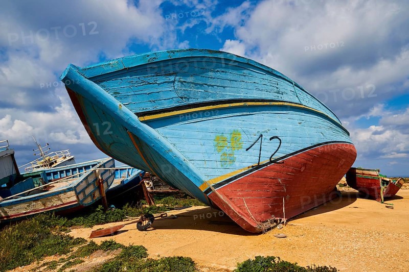 Boat oblique front view