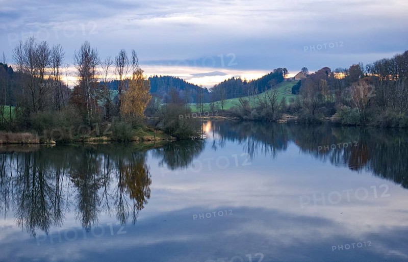 Retention basin or reservoir in Spindelwag near Rot an der Rot
