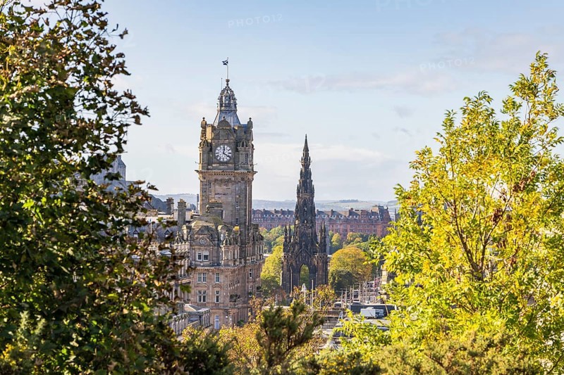 View from Calton Hill of the historic Old Town with the Edinburgh Castel