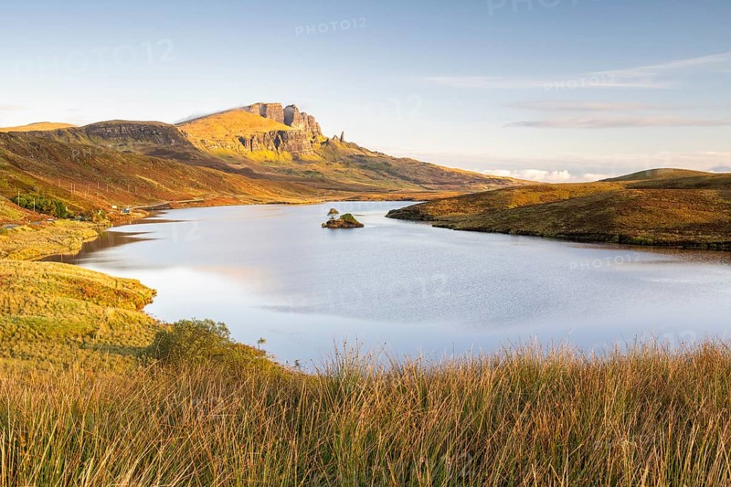 View of rock needle Old Man of Storr
