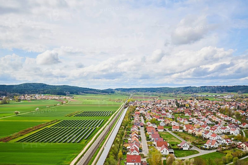 Aerial view of the area around Neumarkt in der Oberpfalz