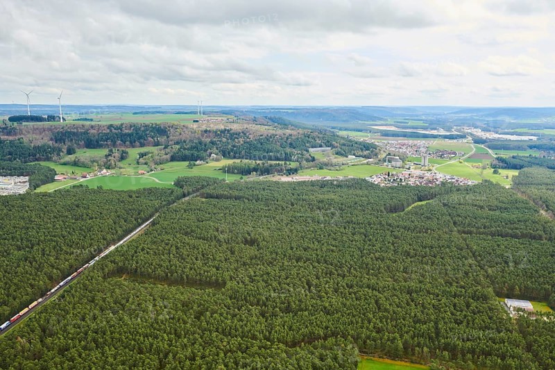 Aerial view of the area around Neumarkt in der Oberpfalz