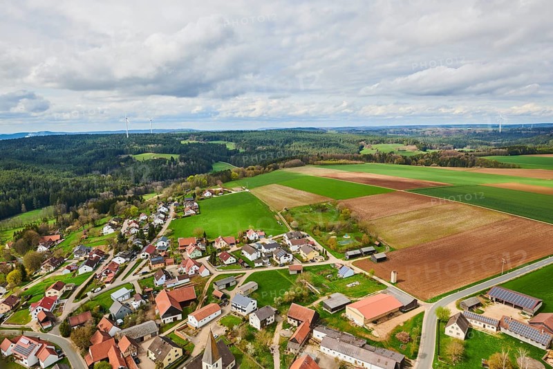 Aerial view of the area around Neumarkt in der Oberpfalz
