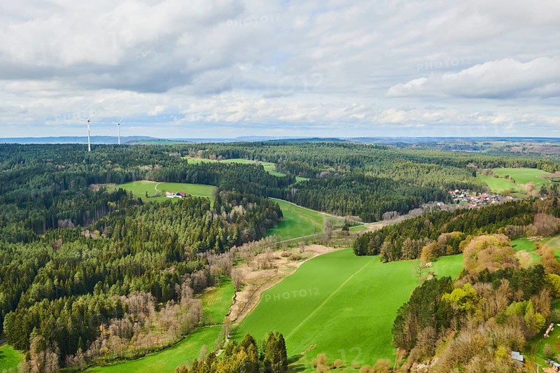 Aerial view of the area around Neumarkt in der Oberpfalz