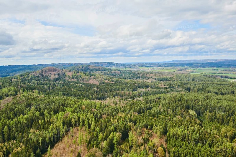 Aerial view of the area around Neumarkt in der Oberpfalz