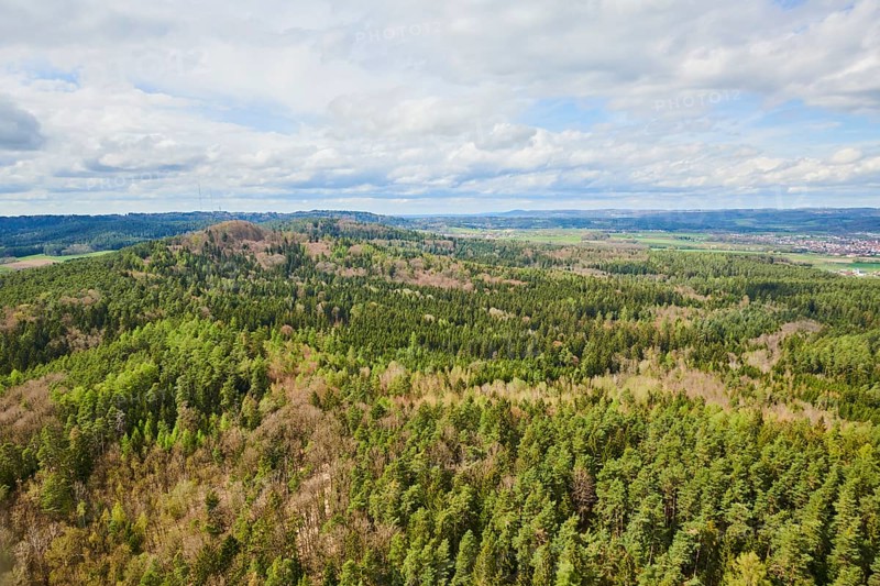 Aerial view of the area around Neumarkt in der Oberpfalz