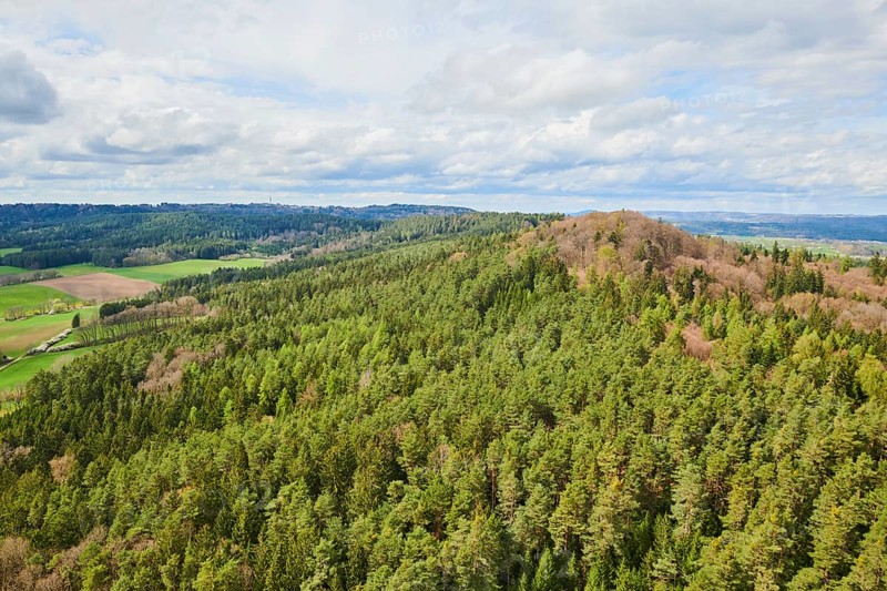 Aerial view of the area around Neumarkt in der Oberpfalz