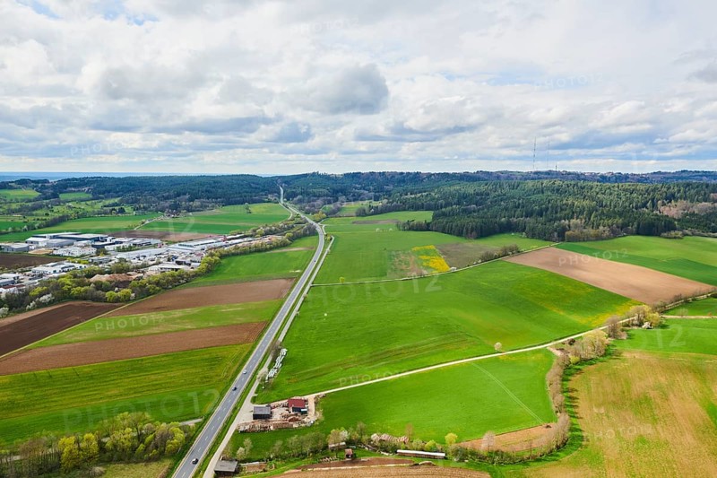 Aerial view of the area around Neumarkt in der Oberpfalz