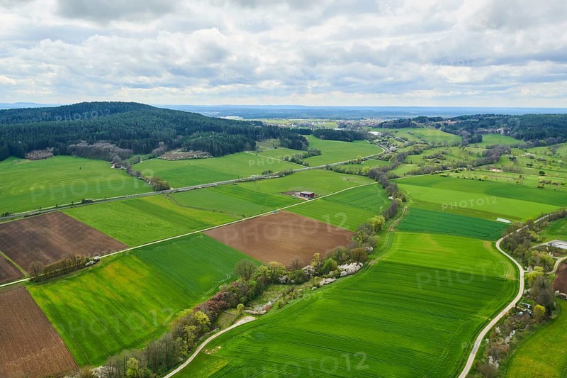 Aerial view of the area around Neumarkt in der Oberpfalz