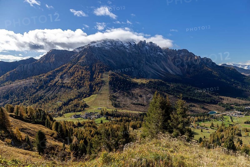 View of the Latemar from the rose garden massif
