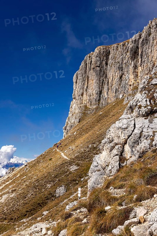 Hiking trail at the foot of the Catinaccio massif