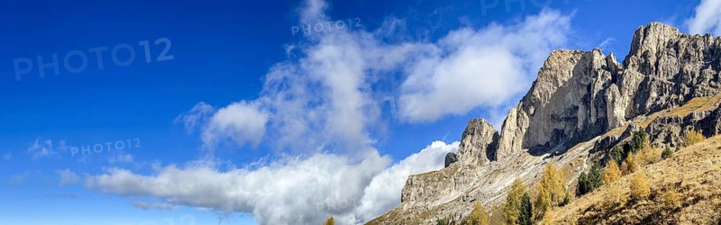 Rose garden massif and clouds in autumn