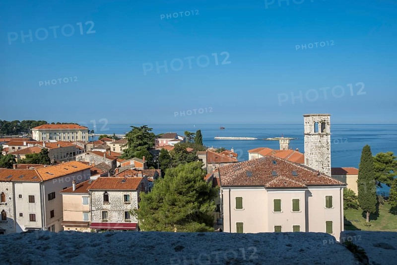 View of Porec and the coast