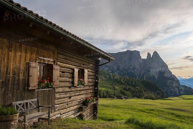 Alpine hut on the Alpe di Siusi