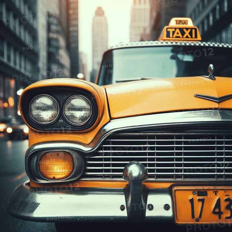 New York vintage taxi universe illustration generative ai art