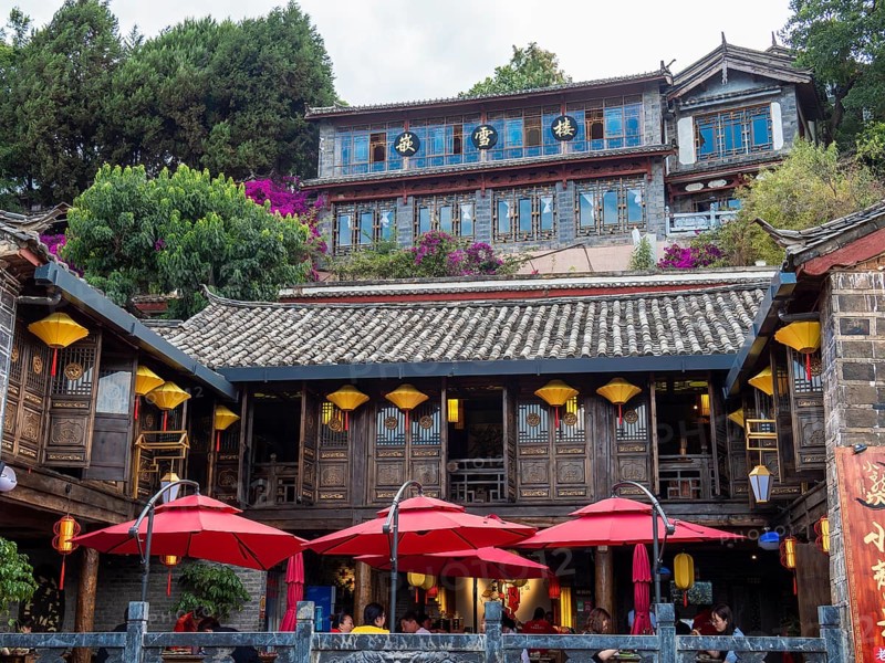 Restaurant in old Chinese wooden houses