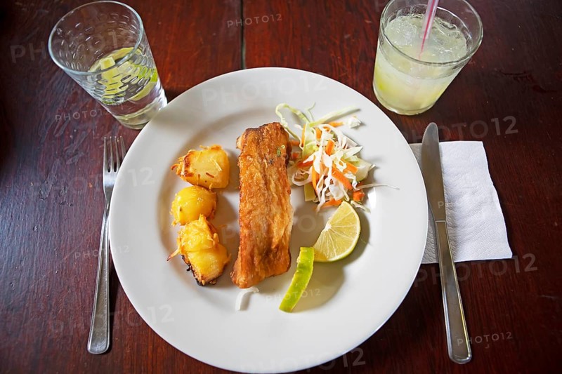 Grilled Tambaqui or Black Pacu or Millstone Tetra with Portuguese Potato