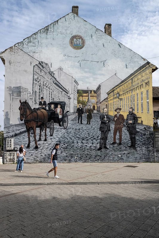 Painting on a house wall