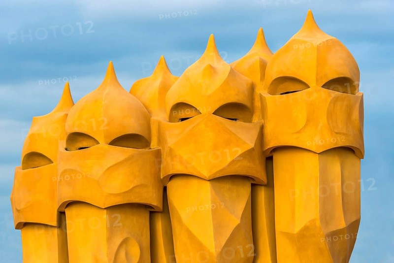 Sculptures on the roof of Casa Mila