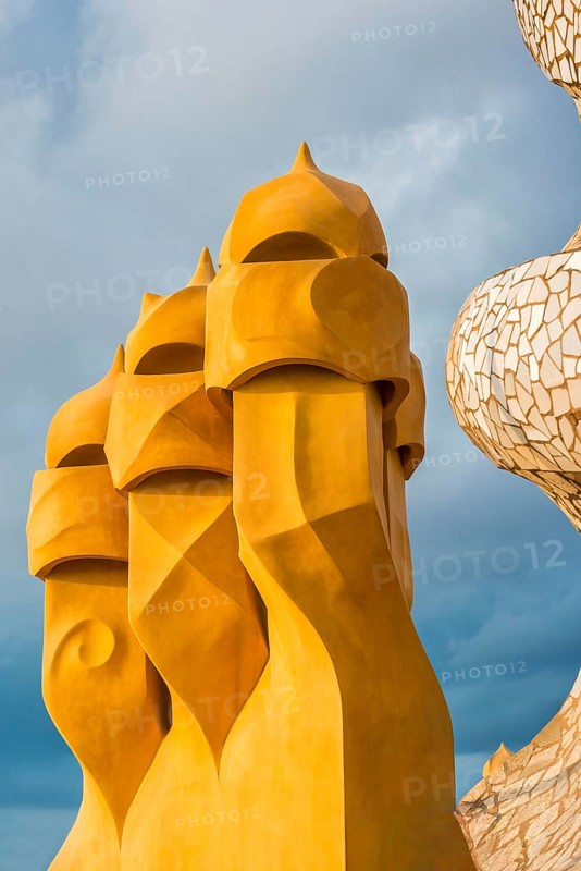 Sculptures on the roof of Casa Mila