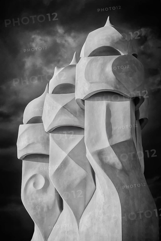 Sculptures on the roof of Casa Mila