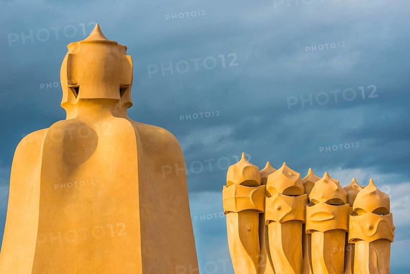 Sculptures on the roof of Casa Mila