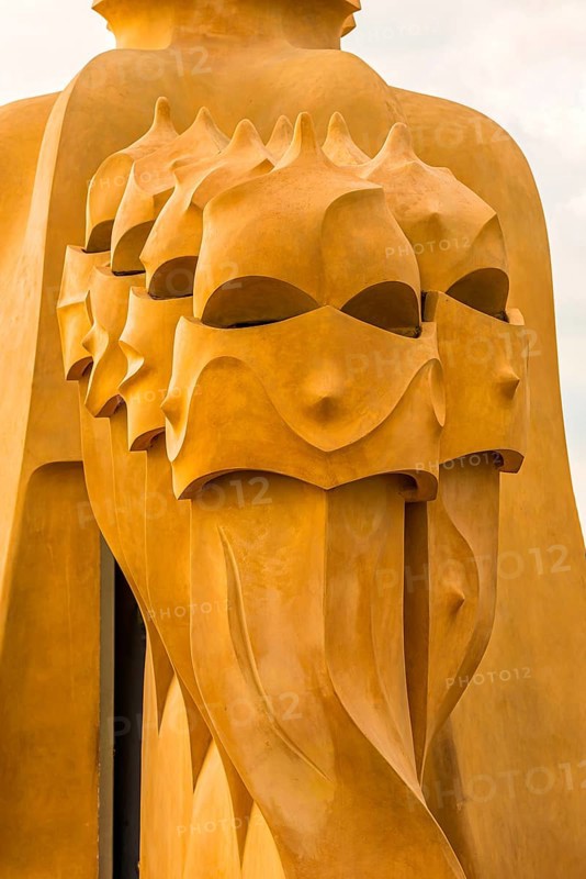 Sculptures on the roof of Casa Mila