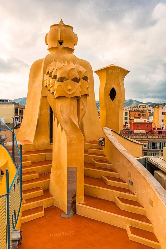Sculptures on the roof of Casa Mila