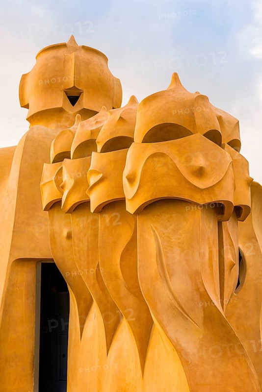 Sculptures on the roof of Casa Mila