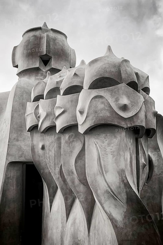 Sculptures on the roof of Casa Mila