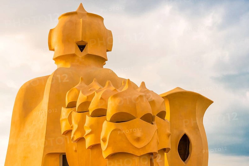 Sculptures on the roof of Casa Mila