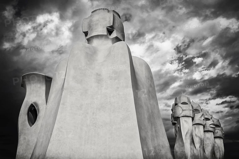Sculptures on the roof of Casa Mila