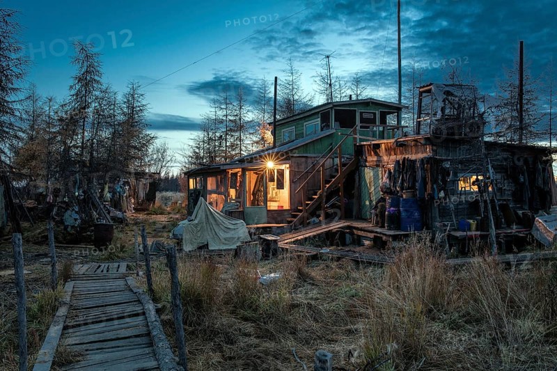 Hunter's hut at dusk