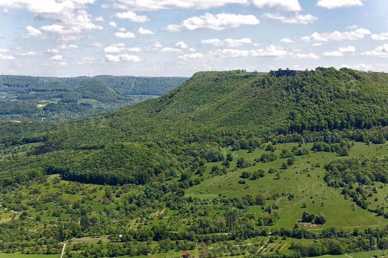 View of the foothills of the Swabian Alb with Mount Breitenstein