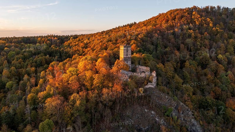 Castle Ruin Schauenstein in autumn