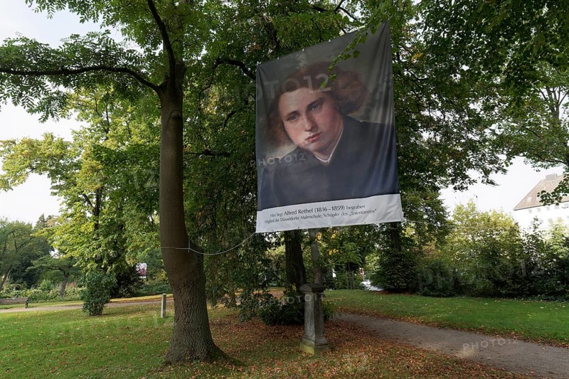 Banner with portrait of Alfred Rethel