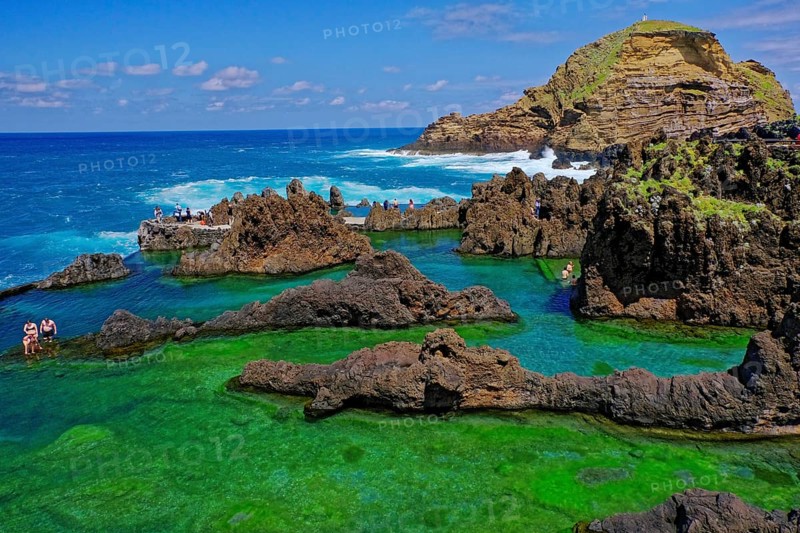 Natural swimming pool with sea water