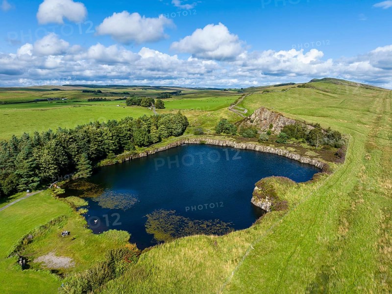 Aerial view of the former Cawfield Quarry