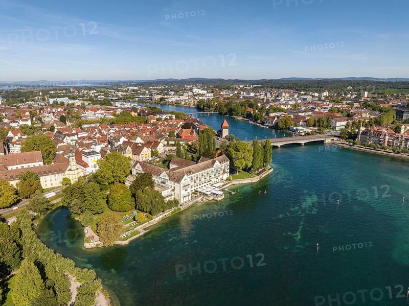 Aerial view of Lake Constance with the Seerhein