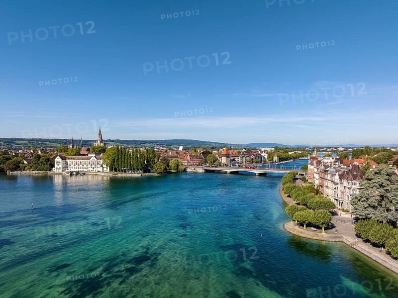 Aerial view of Lake Constance and the Seerhein