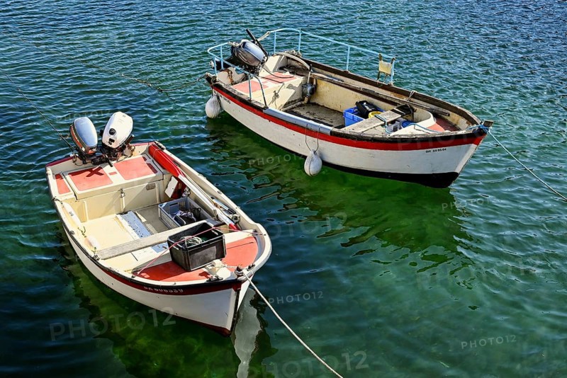 Two boats with outboard motors