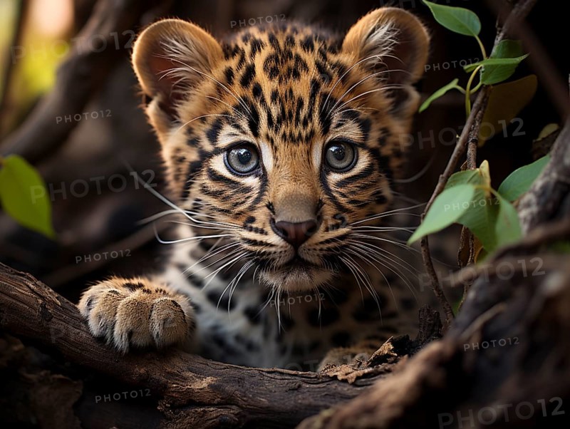 Two leopards puppies