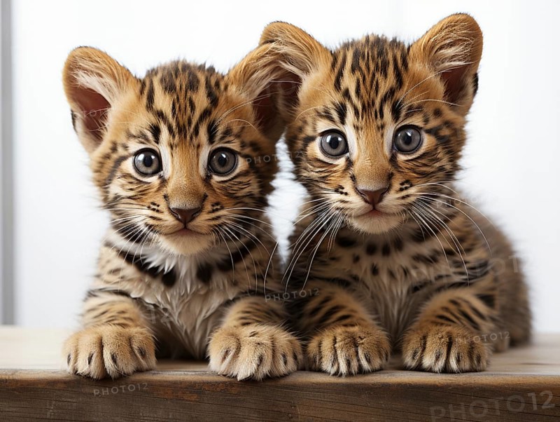 Two leopards puppies