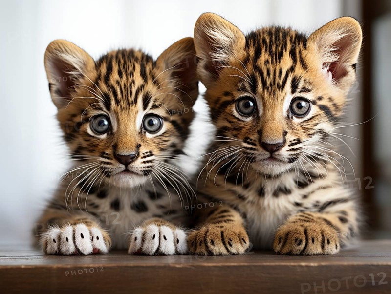 Two leopards puppies