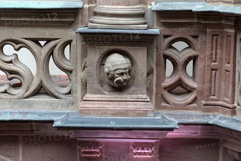 Grotesque on the columns in the Pellerhof