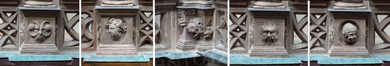 Grotesque on the columns in the Pellerhof