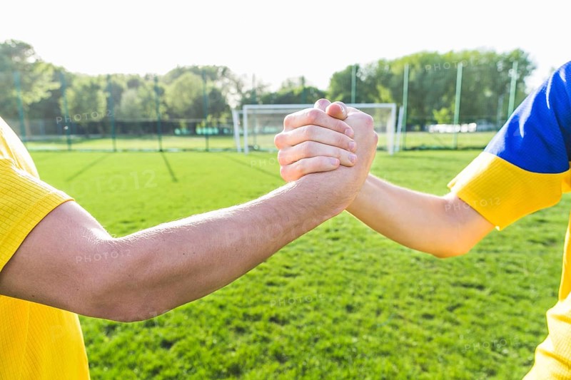 Amateur football teamwork concept