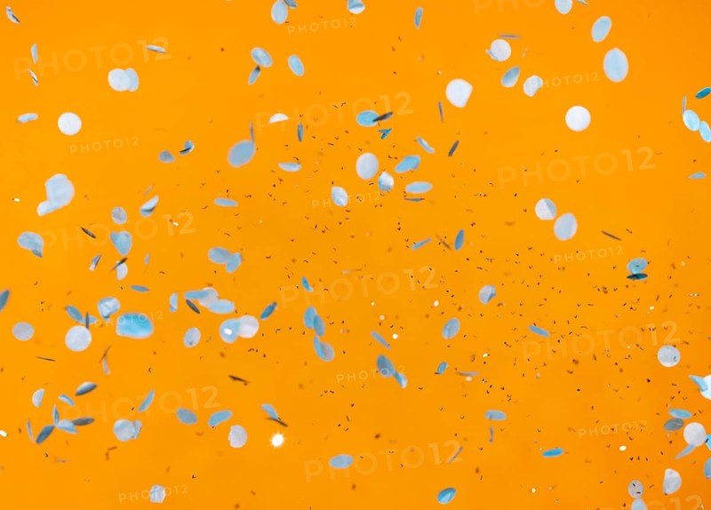 Arrangement party confetti orange wall