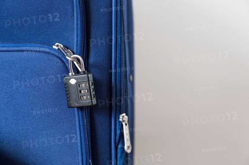 Close up suitcase lock