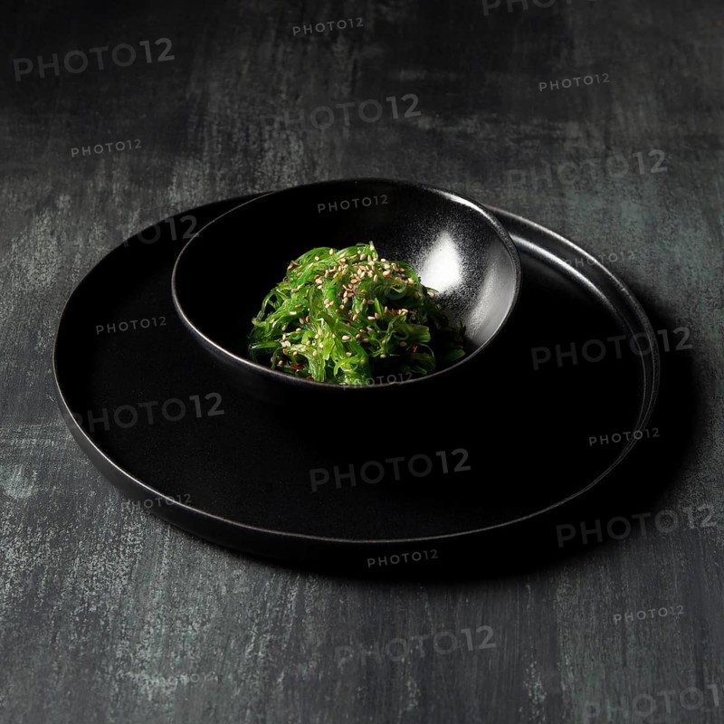 Close up view seaweed salad